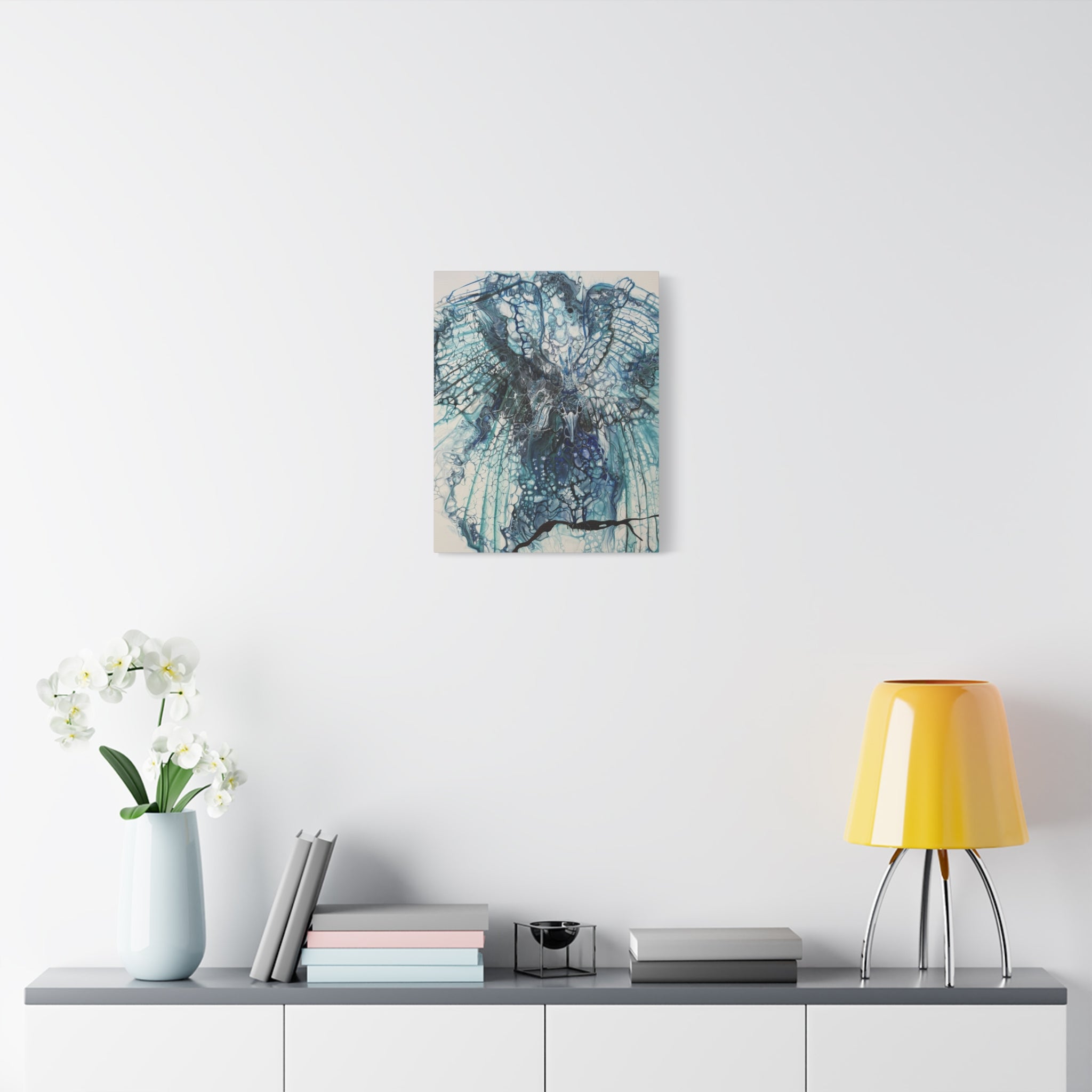 Phoenix – Abstract Bird in Blue | Powerful Modern Art | Spiritual Canvas Print | Ascension &amp; Renewal