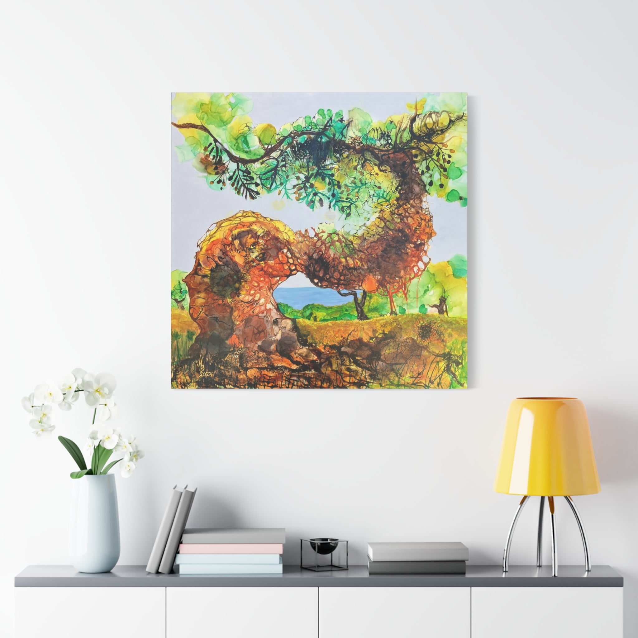 Old Olive Tree – Abstract Canvas Print | Symbolic nature art full of power and rootedness 