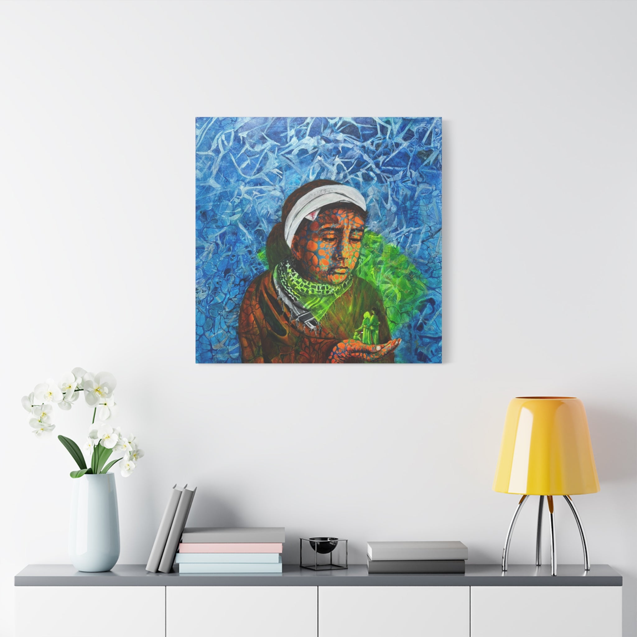 Girl with the Hologram – Emotional Modern Art | Abstract Canvas Print | Profound Wall Art