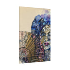 The Woman with the Fan - Mysterious Beauty - Portrait with Fan in Abstract Technique