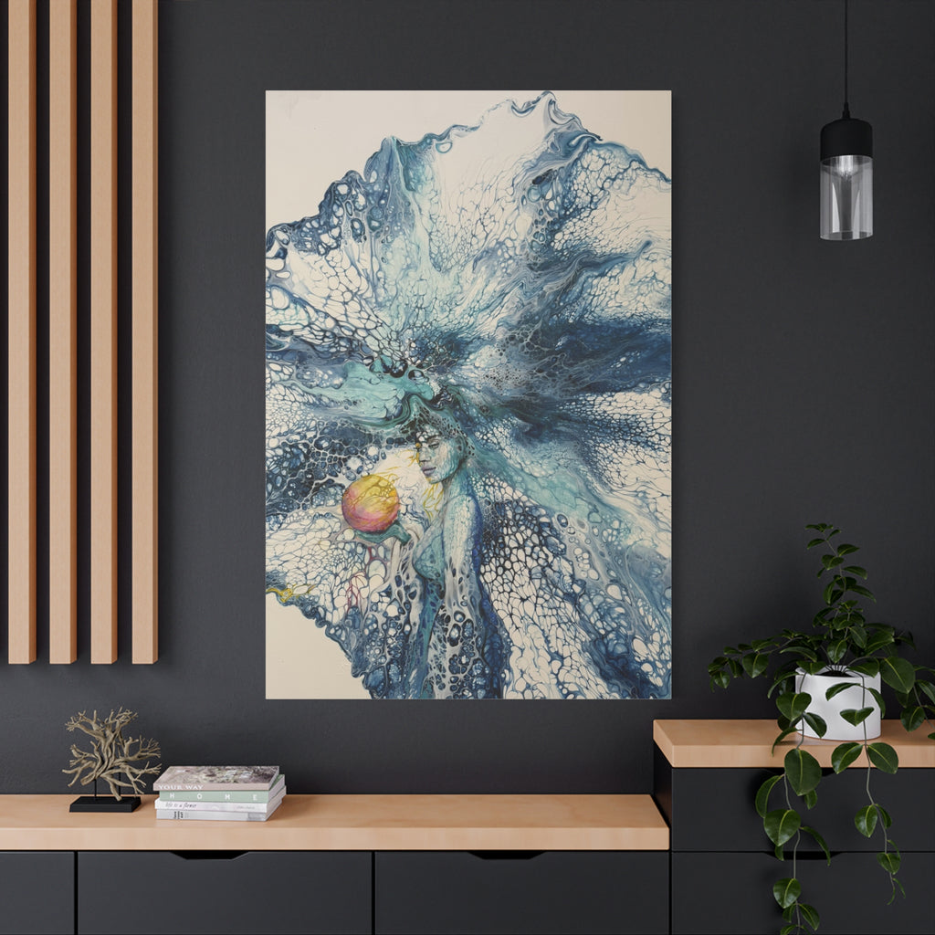The Pearl – Abstract Woman in Acrylic Pouring Canvas Print |