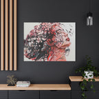 Essence of a Woman – Ausdrucksstarke abstrakte Frauenkunst | Rotes Leinwandbild | Moderne Figurative Art