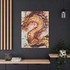 Dragon of Weifang – Fluid Art Drache, moderne Mythologie Leinwanddruck