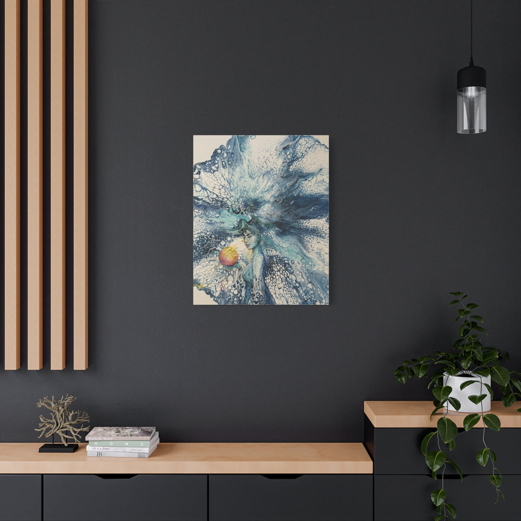 The Pearl – Abstract Woman in Acrylic Pouring Canvas Print |