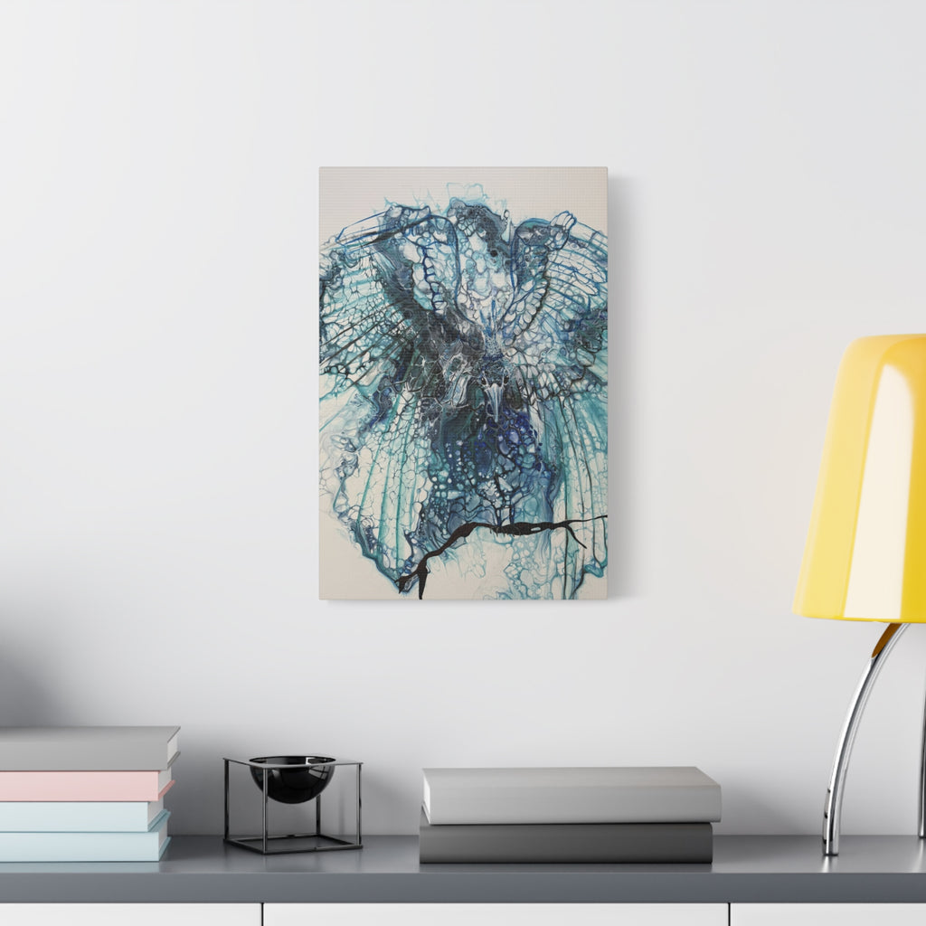 Phoenix – Abstrakter Vogel in Blau | Kraftvolle moderne Kunst | Spiritueller Leinwanddruck | Aufstieg & Erneuerung