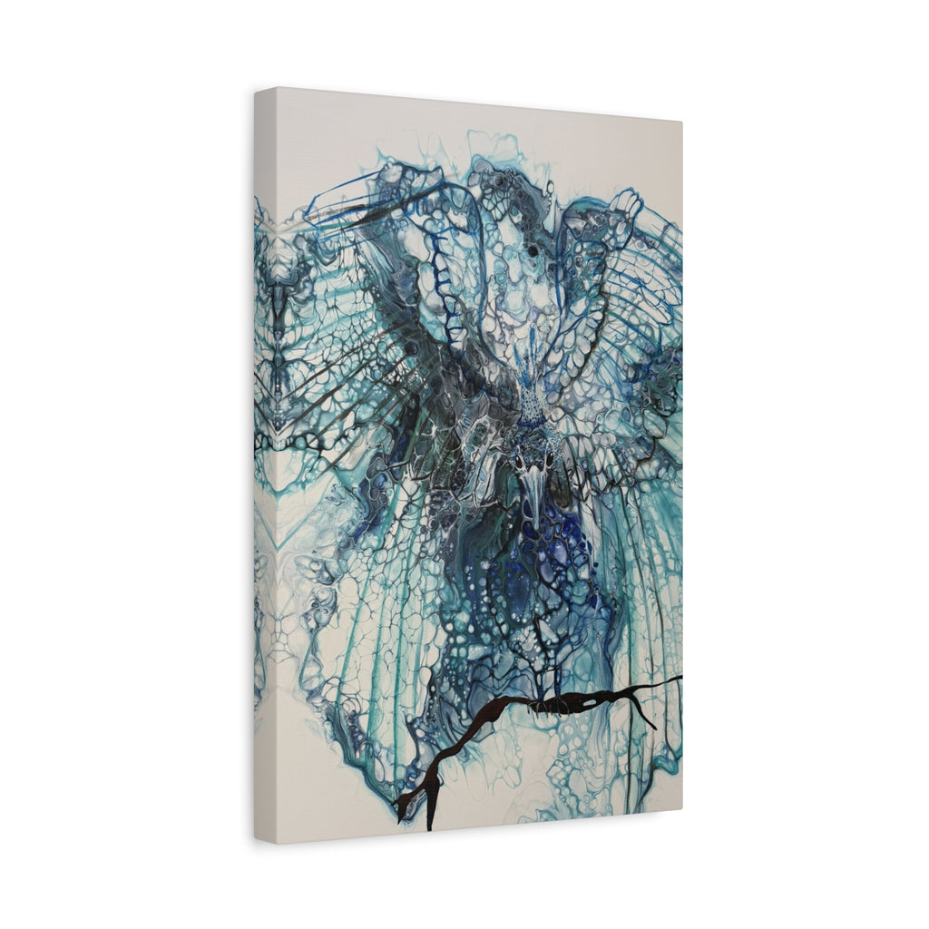 Phoenix – Abstrakter Vogel in Blau | Kraftvolle moderne Kunst | Spiritueller Leinwanddruck | Aufstieg & Erneuerung