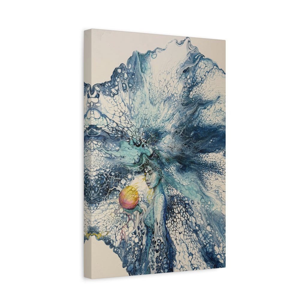 The Pearl – Abstract Woman in Acrylic Pouring Canvas Print |