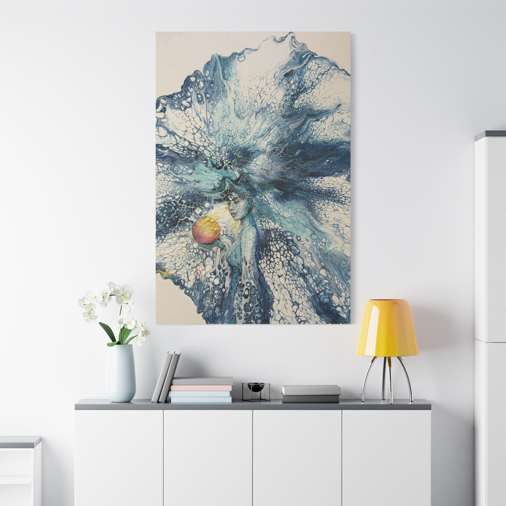 The Pearl – Abstract Woman in Acrylic Pouring Canvas Print |