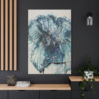 Phoenix – Abstrakter Vogel in Blau | Kraftvolle moderne Kunst | Spiritueller Leinwanddruck | Aufstieg & Erneuerung
