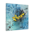 Eisblumen – Abstrakte Winterkunst | Blaues Leinwandbild | Frostige Natur | Ruhige Wanddeko modern