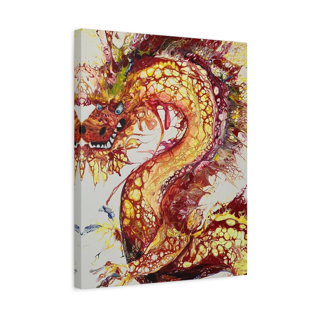 Dragon of Weifang – Fluid Art Drache, moderne Mythologie Leinwanddruck