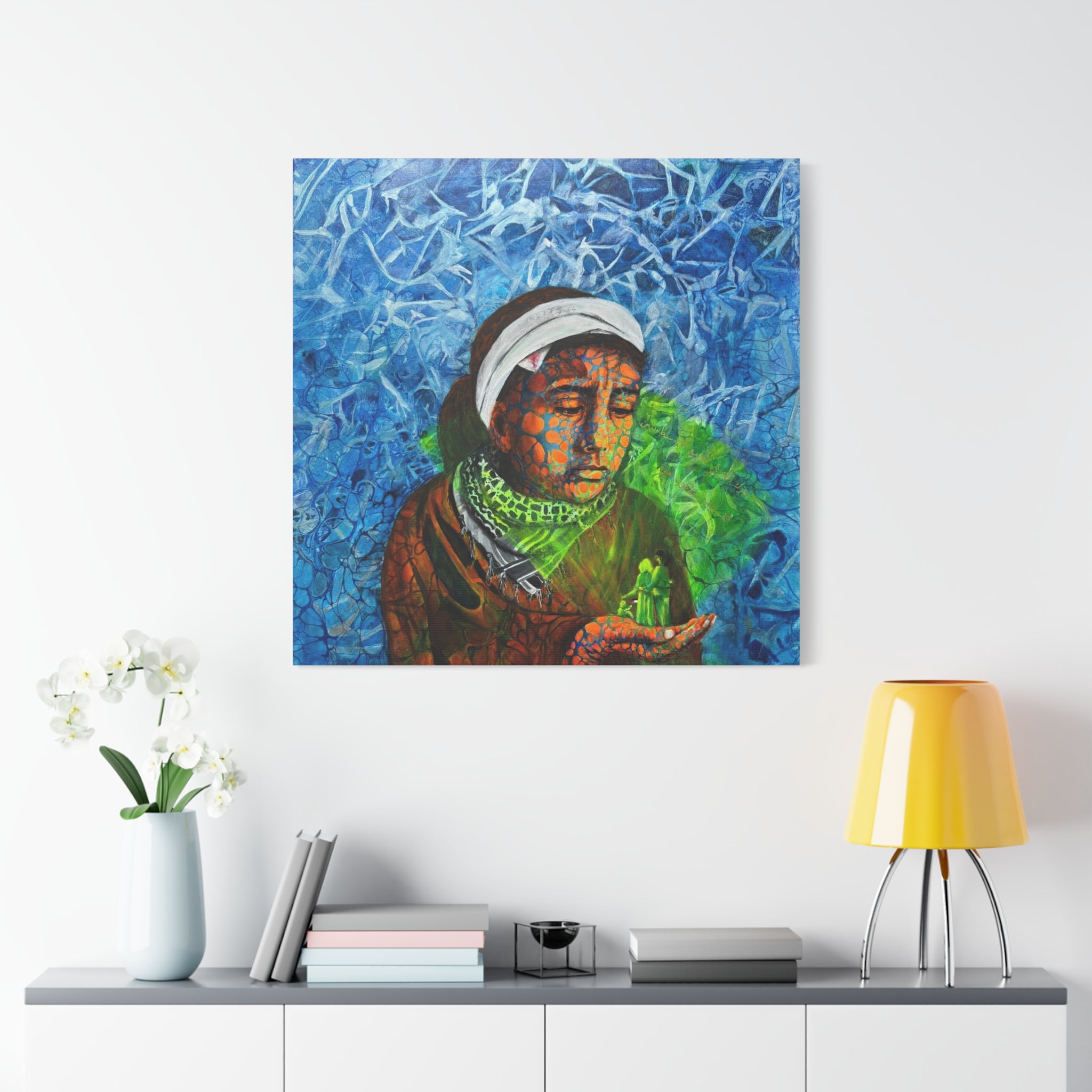 Girl with the Hologram – Emotional Modern Art | Abstract Canvas Print | Profound Wall Art
