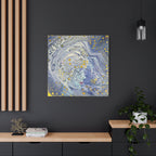 Ice Queen – Surreale blaue Frauenkunst | Mystischer Leinwanddruck | Elegante moderne Wanddeko