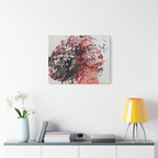 Essence of a Woman – Ausdrucksstarke abstrakte Frauenkunst | Rotes Leinwandbild | Moderne Figurative Art