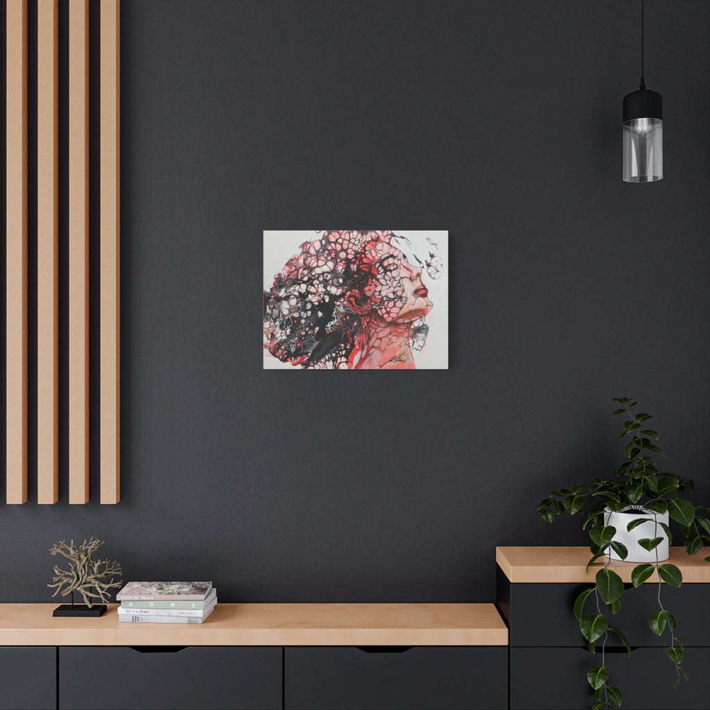 Essence of a Woman – Ausdrucksstarke abstrakte Frauenkunst | Rotes Leinwandbild | Moderne Figurative Art