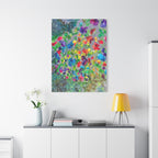 "Blühende Vielfalt" – Abstrakte Blumenpracht Mixed Media  Leinwanddruck | intuitive florale Abstraktion