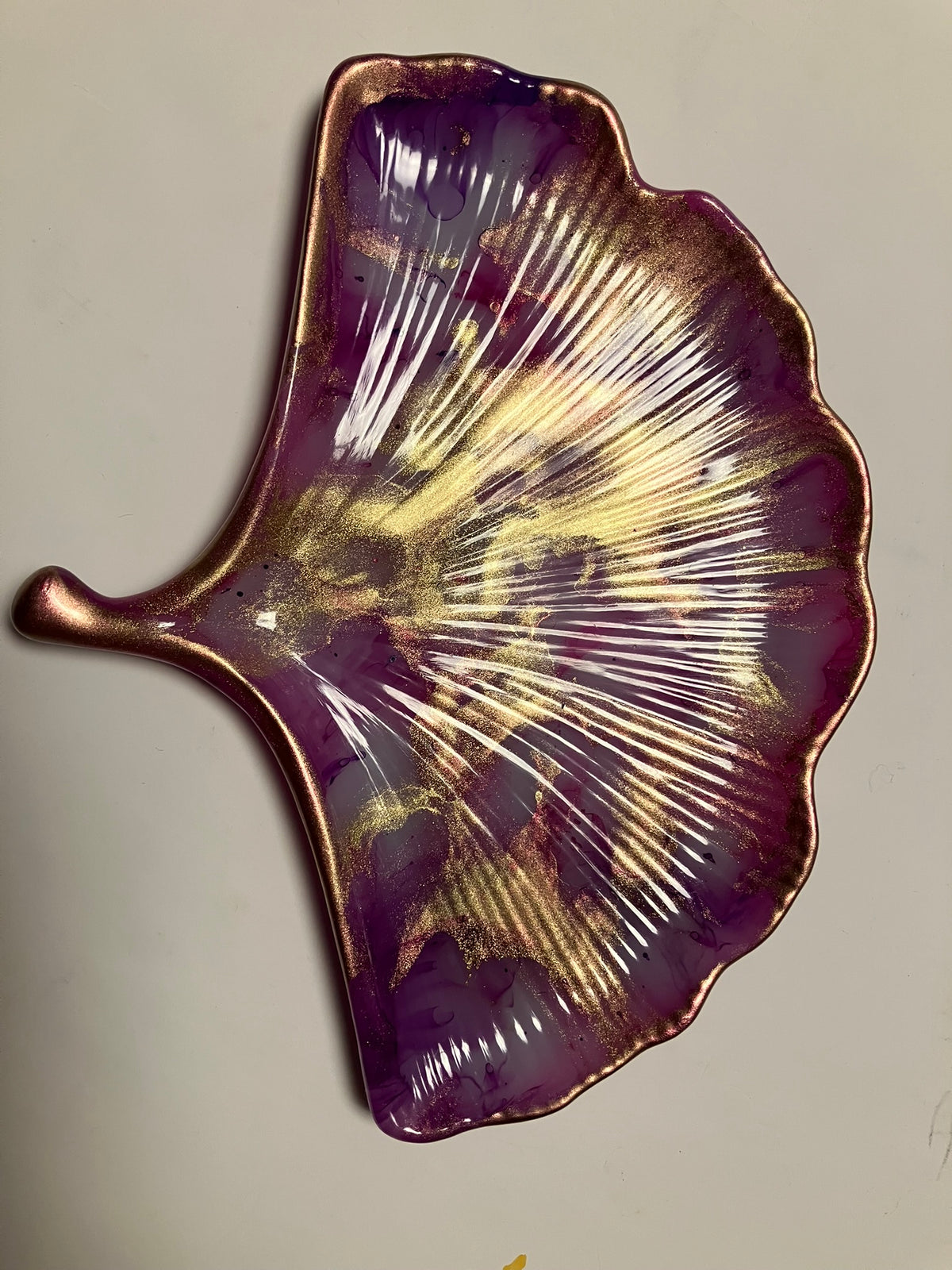 Dekoschale Ginkgo aus Resin – handgefertigtes Unikat