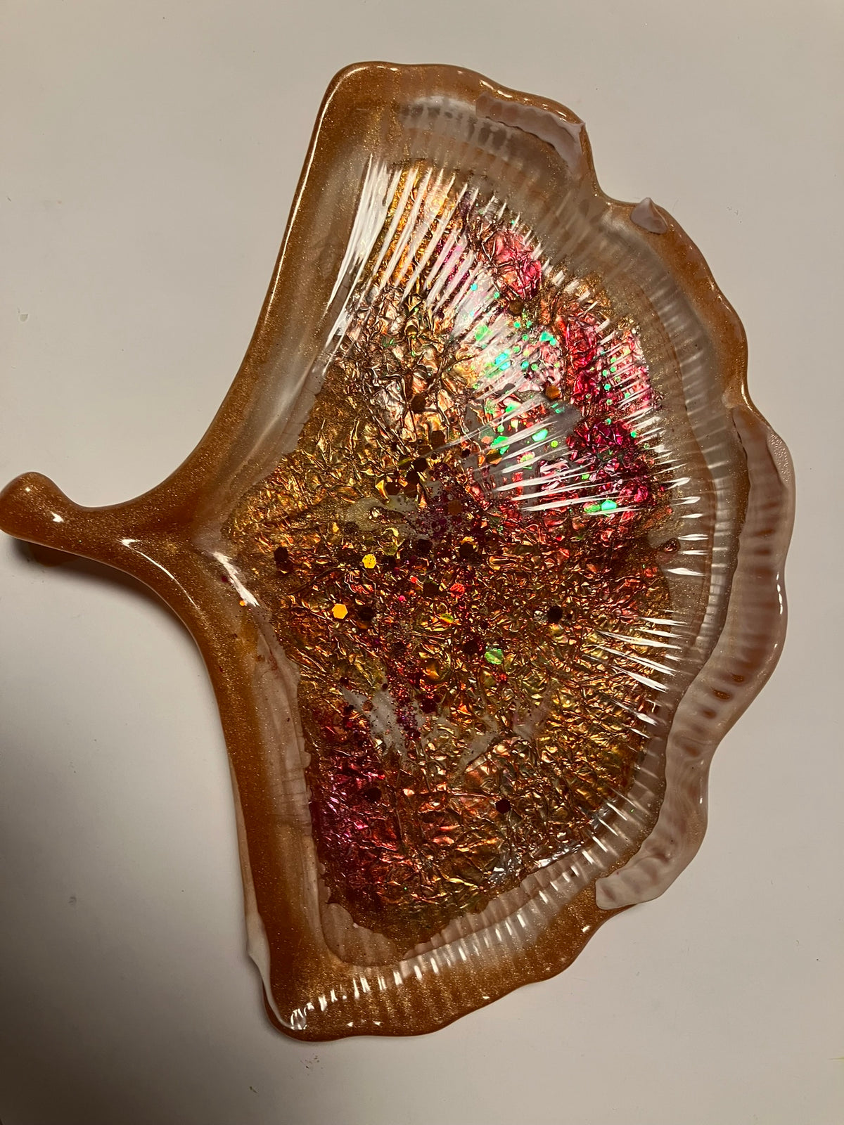 Dekoschale Ginkgo aus Resin – handgefertigtes Unikat
