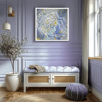 Ice Queen – Surreale blaue Frauenkunst | Mystischer Leinwanddruck | Elegante moderne Wanddeko