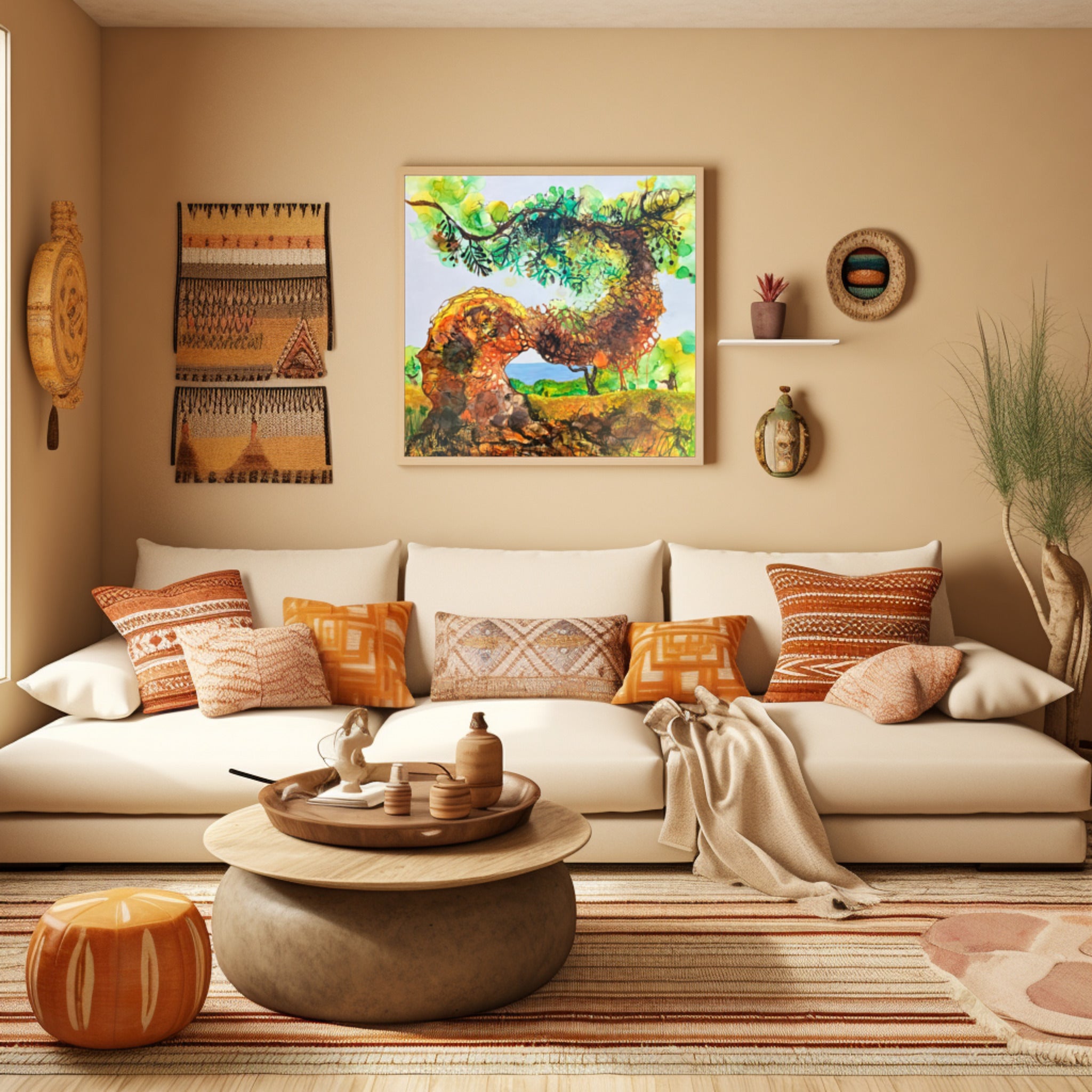 Old Olive Tree – Abstract Canvas Print | Symbolic nature art full of power and rootedness 