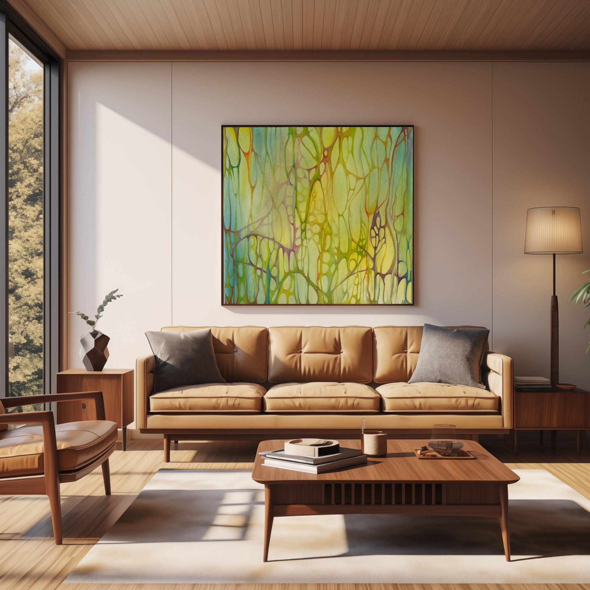 Autumn Reverie – Abstrakter Leinwanddruck | Warme Herbstfarben & meditative Kunst