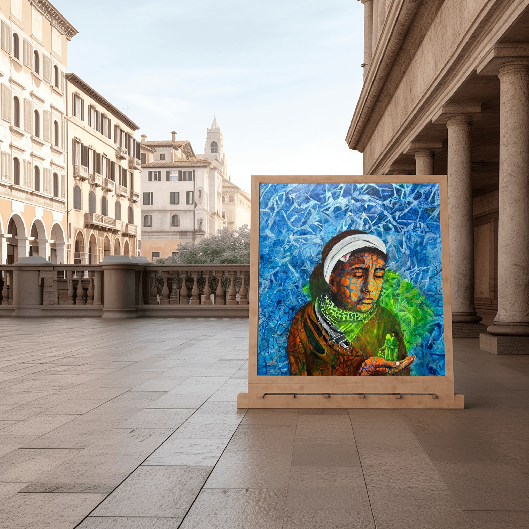 Girl with the Hologram – Emotional Modern Art | Abstract Canvas Print | Profound Wall Art