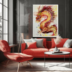 Dragon of Weifang – Fluid Art Drache, moderne Mythologie Leinwanddruck