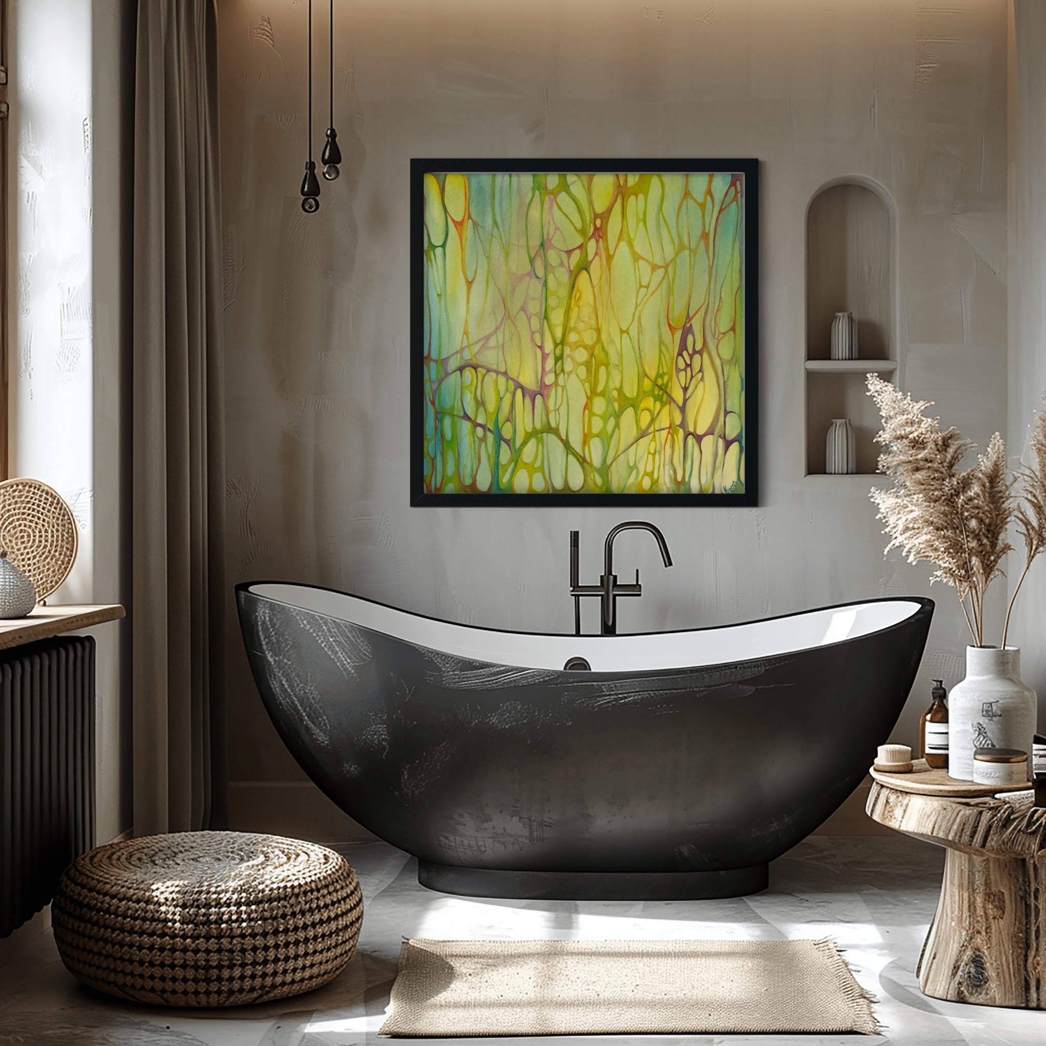 Autumn Reverie – Abstrakter Leinwanddruck | Warme Herbstfarben & meditative Kunst