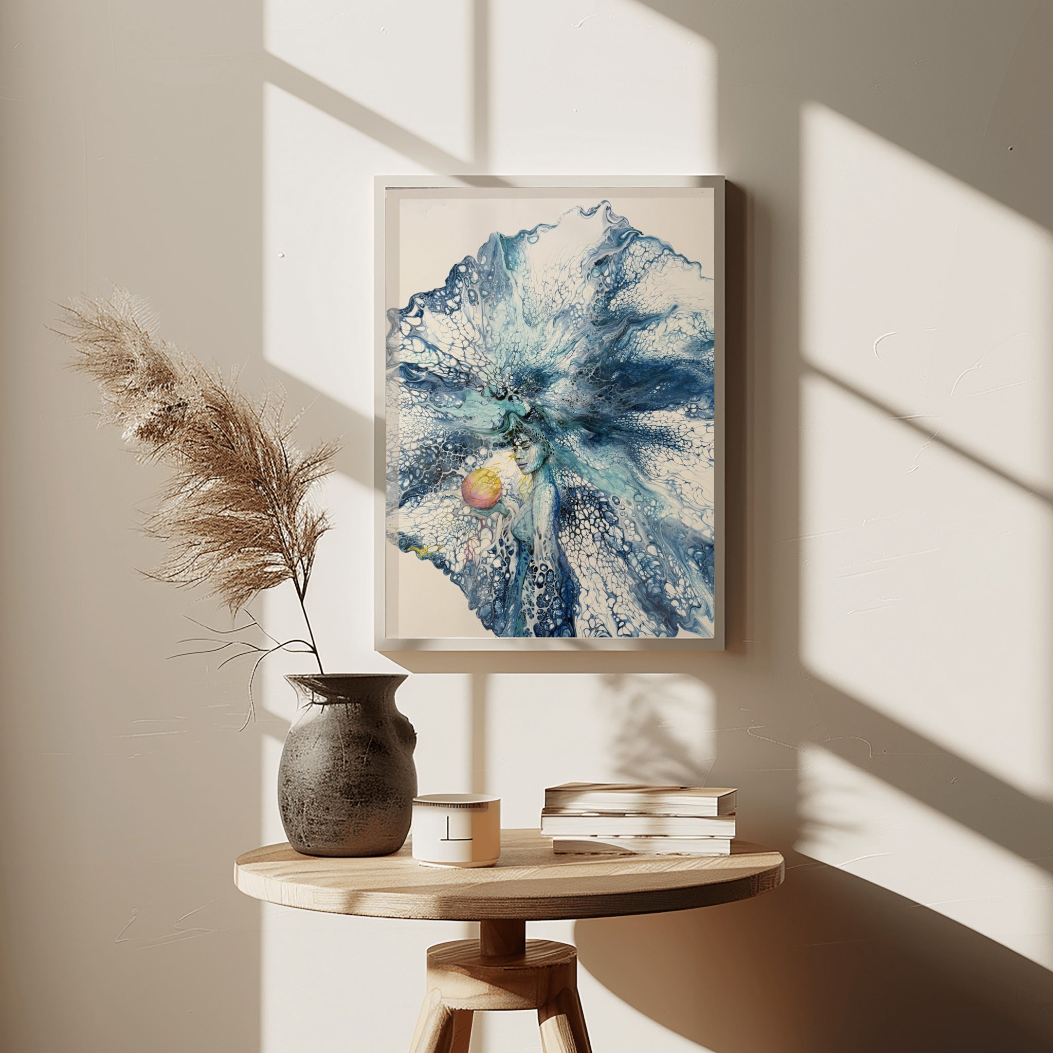 The Pearl – Abstract Woman in Acrylic Pouring Canvas Print |