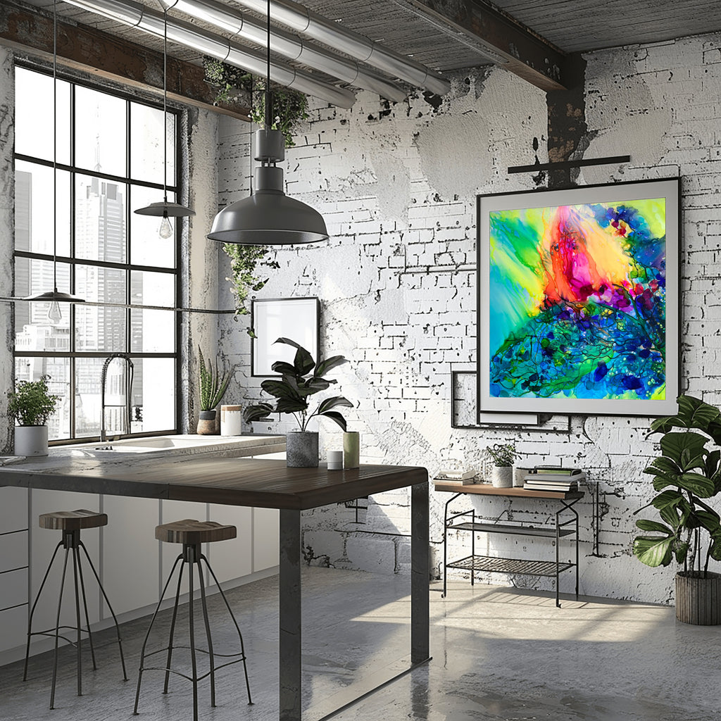 The World Is Burning – Expressives abstraktes Gemälde | Moderne transformative Kunst